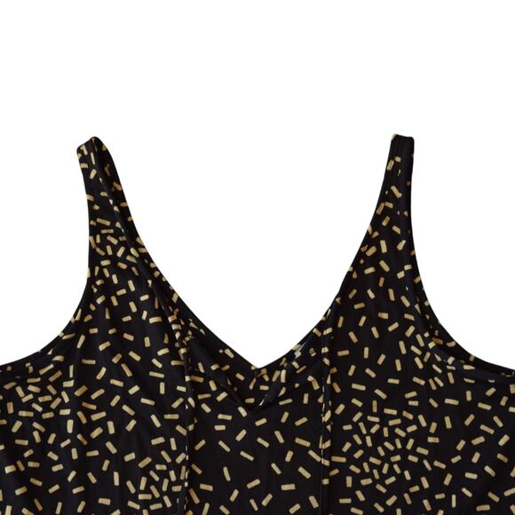 Vintage Diane Von Furstenberg Black Geometric Chic Tank Top Medium - Picture 2 of 5